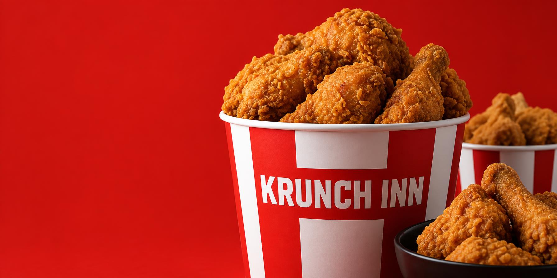 Krunch Inn crispy fried chicken with fries and dip